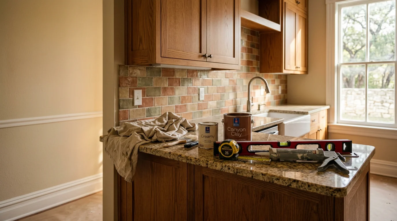 Modern kitchen with custom cabinets and granite countertops